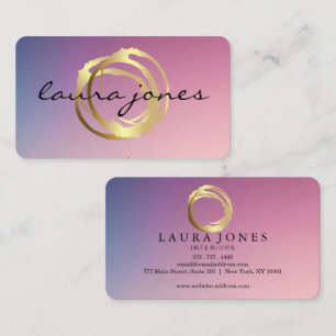 Visita Faux Gold Pintado Circle Designer - Tarjeta de vis