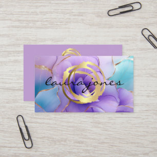 Visita Faux Gold Pintado Circle Designer - Tarjeta de vis