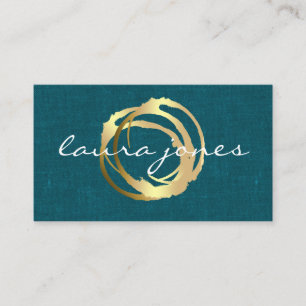 Visita Faux Gold Pintado Circle Designer - Tarjeta de vis