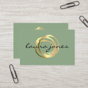 Visita Faux Gold Pintado Circle Designer - Tarjeta de vis