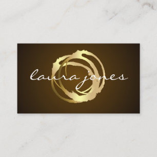 Visita Faux Gold Pintado Circle Designer - Tarjeta de vis