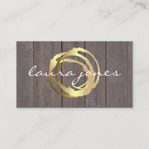 Visita Faux Gold Pintado Circle Designer - Tarjeta de vis