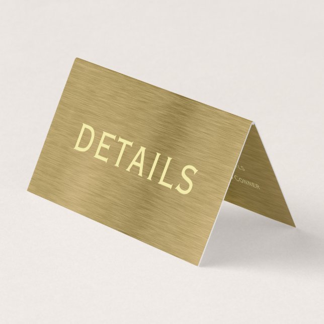 Visita Faux Gold Textura Metalizado con tarjeta de detall (Anverso)