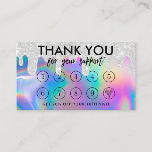 Visita Faux Holographic Makeup Drin Gracias Tarjeta de Le