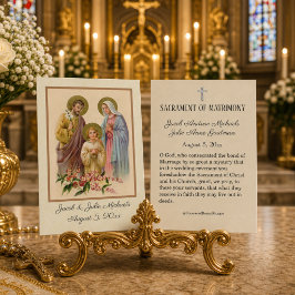 Visita Favor de Boda Católica Tarjeta Sagrada Familia