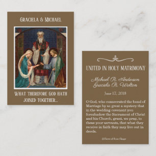 Visita Favor de boda católica tarjeta sagrada María José