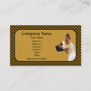 Visita Fawn Great Dane Brown Check - Tarjeta de presentac