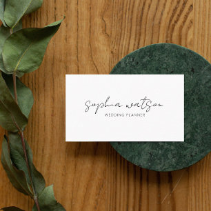 Visita Firma mínima de guión Tarjeta blanca de presentaci