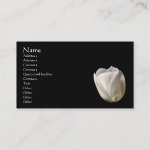 Visita Flor De Tulipán Blanco Sobre Tarjeta De Negra