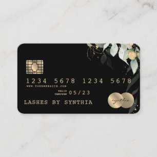 Visita Floral de verde con estilo tarjeta de crédito