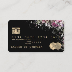 Visita Floral de verde con estilo tarjeta de crédito