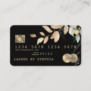 Visita Floral de verde con estilo tarjeta de crédito