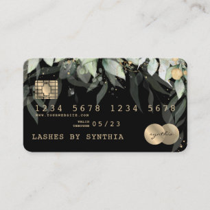 Visita Floral de verde con estilo tarjeta de crédito