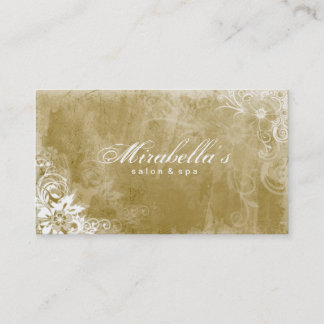 Visita Floral Salon Spa Tarjeta de Negocios Grunge Gold W