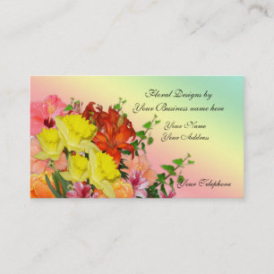 Visita Flores de primavera Diseñador floral Tarjeta de vi
