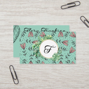 Visita Flores y follaje simple tarjeta de pequeña empresa