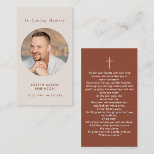 Visita Foto: Crema conmemorativa beige - Tarjeta de oraci