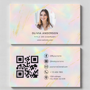 Visita Foto de Ópalo con Tarjeta de Código QR para Redes