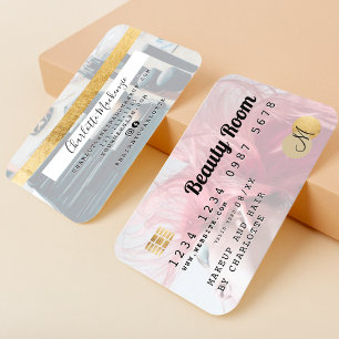 Visita Foto de tarjeta de crédito belleza monograma oro b