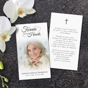 Visita Foto funeraria Tarjeta de rezo cruzado para corazo