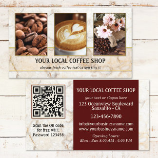Visita Foto Tarjeta de presentación de la cafetería QR Co