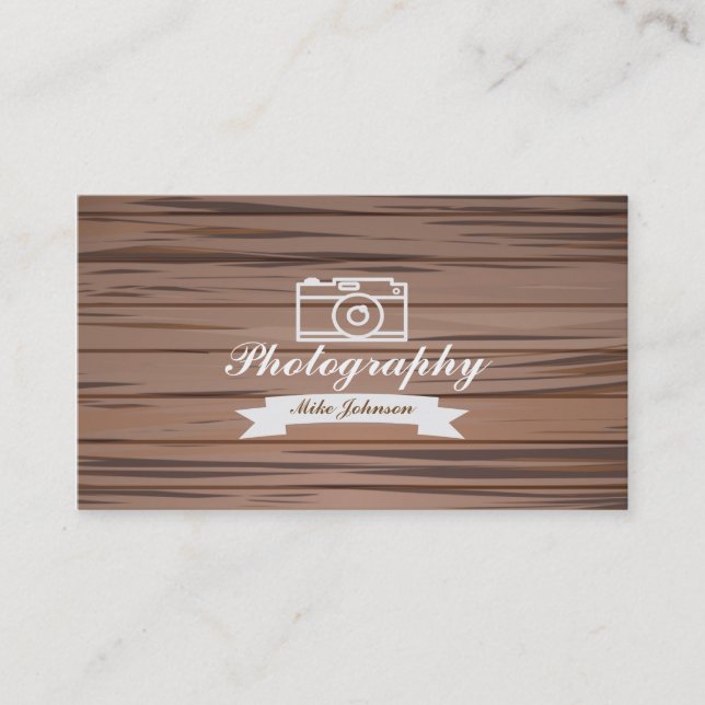 Visita Fotografía de madera con la cámara - tarjeta de (Anverso)