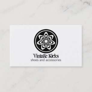 Visita Funky Retro Bloom Tarjeta de Negocios, Blanco