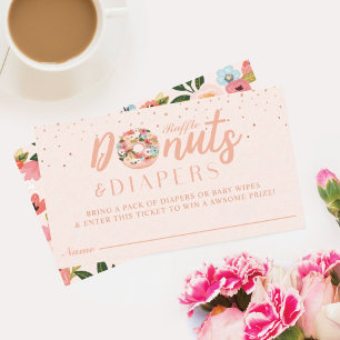 Visita Gabinete de Baby Shower de la tarjeta Raffle Donut