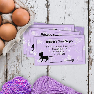 Visita Gato De Punto Yarn Con Tarjeta De Negocios Yarn La