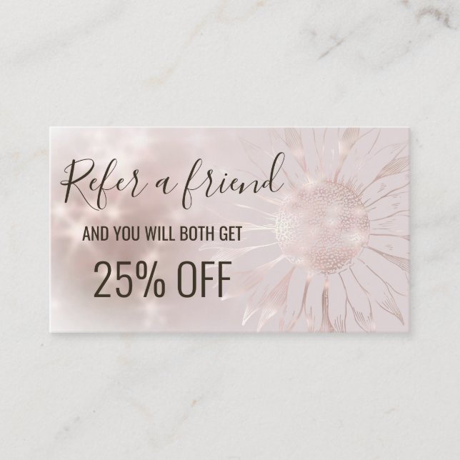 Visita girasol de tarjeta de referencia (Anverso)