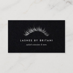 Visita Glam Eyelashes texto blanco Tarjeta de presentaci