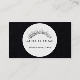 Visita Glam Eyelashes texto blanco Tarjeta de presentació