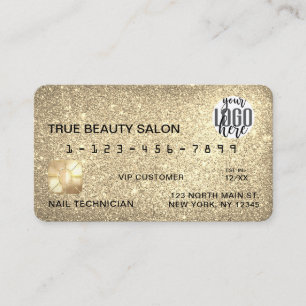 Visita Glamoroso Logotipo de tarjeta de crédito Sparkly G