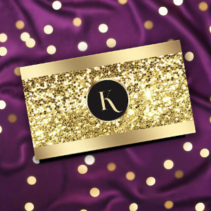 Visita Glamoroso Purpurina de oro Makeup Artista tarjeta