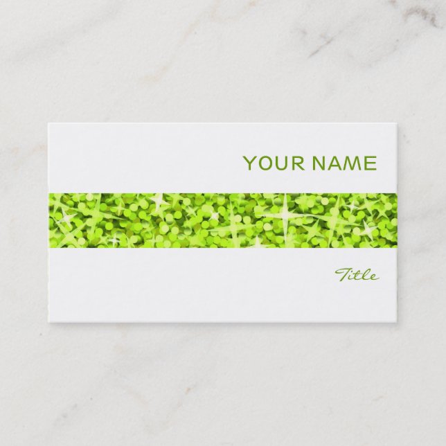 Visita Glitz Lime stripe tarjeta de presentación blanco (Anverso)