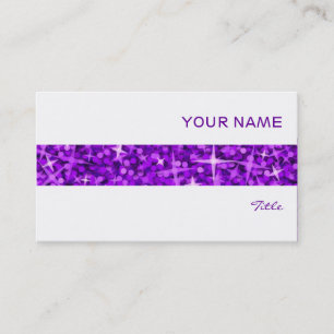 Visita Glitz Purple stripe tarjeta de presentación blanca
