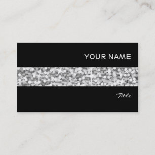 Visita Glitz tarjeta de negocios "Silver" de rayas negro