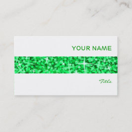 Visita Glitz Tarjeta de presentación de franja verde blan