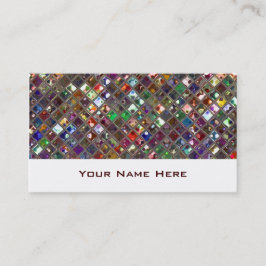Visita Glitz Tiles tarjeta de negocios multicolor blanca