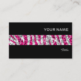 Visita Glitz Zebra banda rosa tarjeta de negocios negro