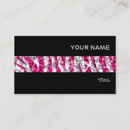 Visita Glitz Zebra banda rosa tarjeta de negocios negro