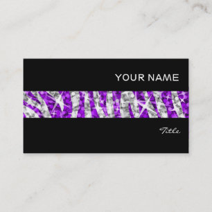 Visita Glitz Zebra Purple stripe tarjeta de negocios negr