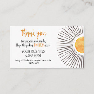 Visita Gracias, tarjeta de pequeña empresa, inserción d