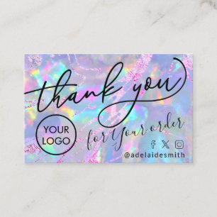 Visita gracias tarjeta de presentación de textura opal