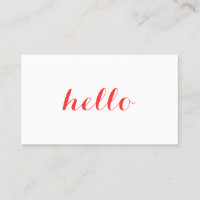 Gran tarjeta de presentación simple Red Hello
