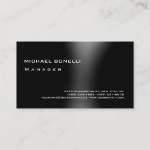 Visita Gris Black Modern Simple Manager Tarjeta de Negoci
