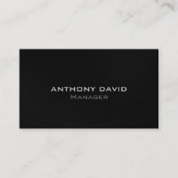 Gris Black White Modern Tarjeta de Negocio Simple