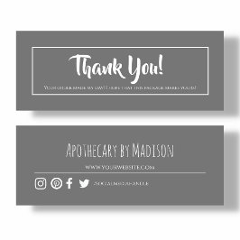 Visita Gris | Minitarjeta de agradecimiento profesional