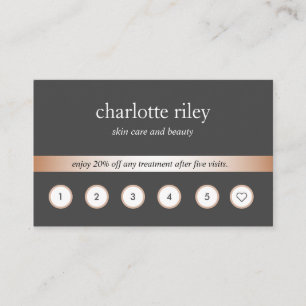 Visita Gris Tarjeta de fidelidad del cliente Rosa Gold
