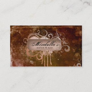 Visita Grunge Tarjeta de Negocios Flor Salon Spa Brown